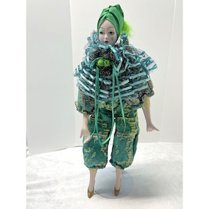 Vintage Harlequin Porcelain Doll