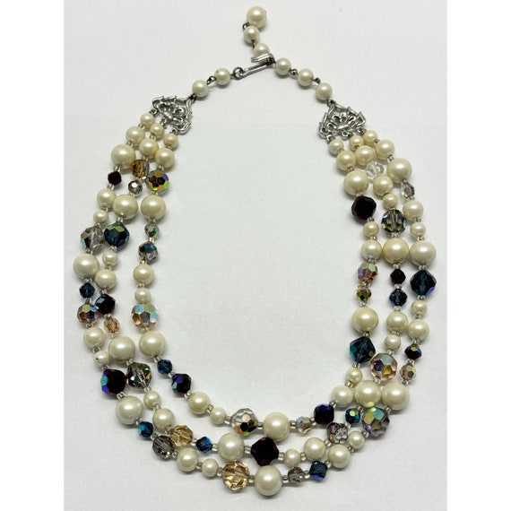 9-10mm Double Twisted White Freshwater Keshi Pearl Necklace