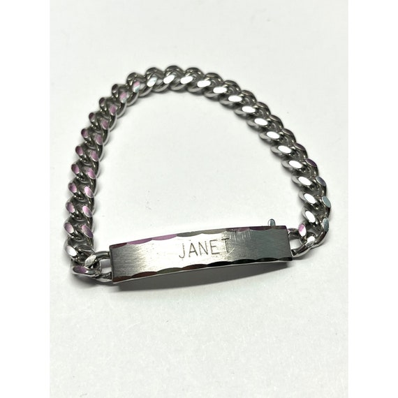 Vintage Speidel USA Janet Name ID Bracelet - image 2