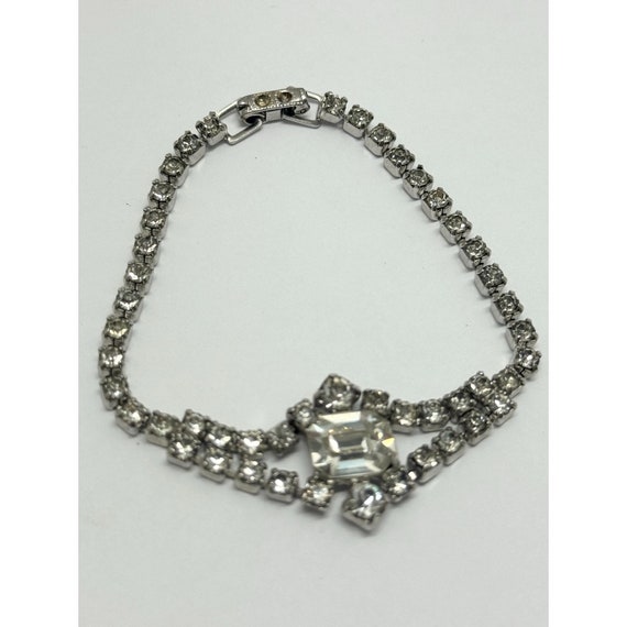 Vintage rhinestone chain bracelet - image 2