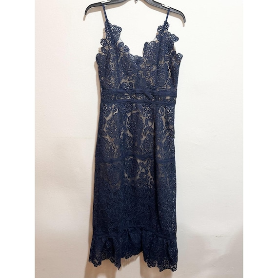 foxiedox lace dress Foxiedox Marjorie Lace Fit & Flare Midi Dress, Womens, M, Navy