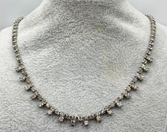 Art deco estate rhinestone collar necklace