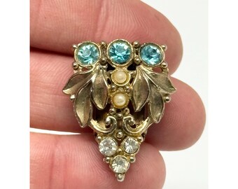 Estate rhinestone dress clip