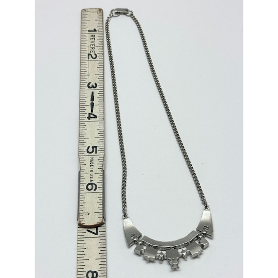 Vintage silver rhinestone collar necklace - image 6