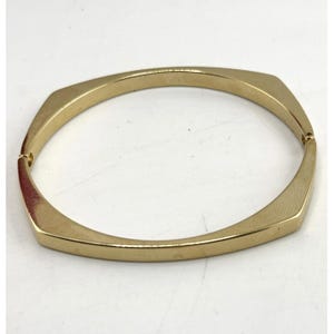 Vintage gold tone modern hinged bangle bracelet