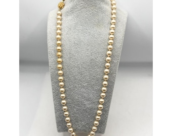 Collier Ancien Perles Imitation, Fermoir Métal Blanc - Poids 31g, Occasion état Satisfaisant