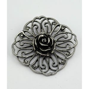 Vintage Silber Blumen Brosche Anstecknadel