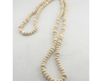 Vintage white plastic beaded necklace