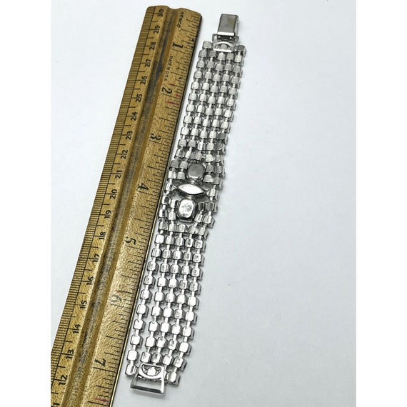 Vintage Rhinestone Silver Bracelet - image 5