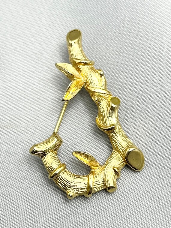 Vintage Signed Sarah Coventry Bamboo Letter J Brooch Pin