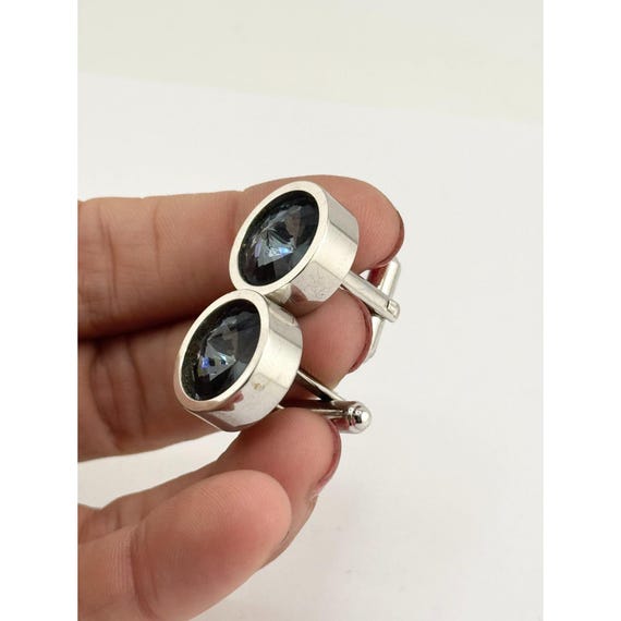 Vintage Hickok inverted glass stone cufflinks View 5