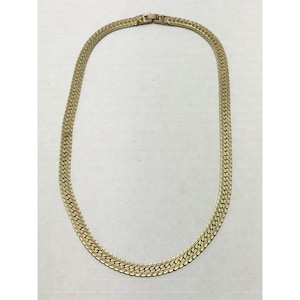 Vintage gold tone collar chain necklace