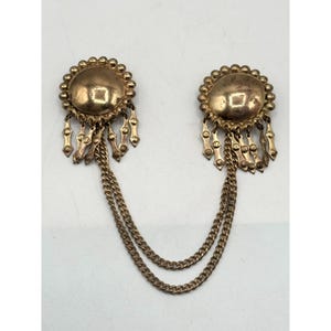 Vintage Estate Gold charm chain chatelaine pins
