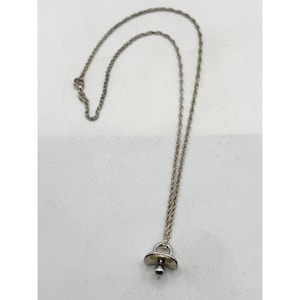 Vintage 925 Sterling Silver Baby Pacifier Charm Necklace
