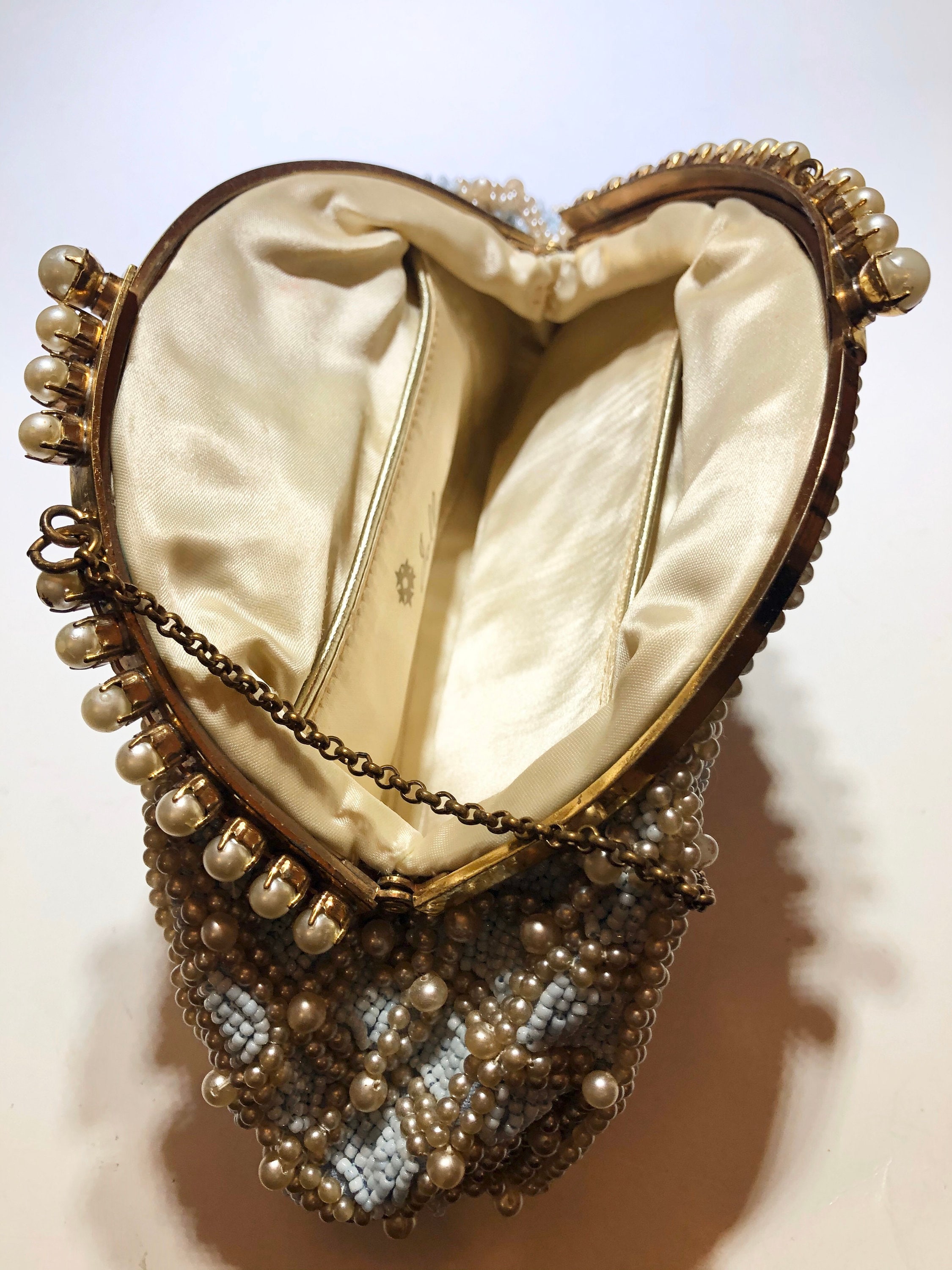 Jolles Original Beaded Faux Pearl Vintage Bag Purse Handbag Etsy