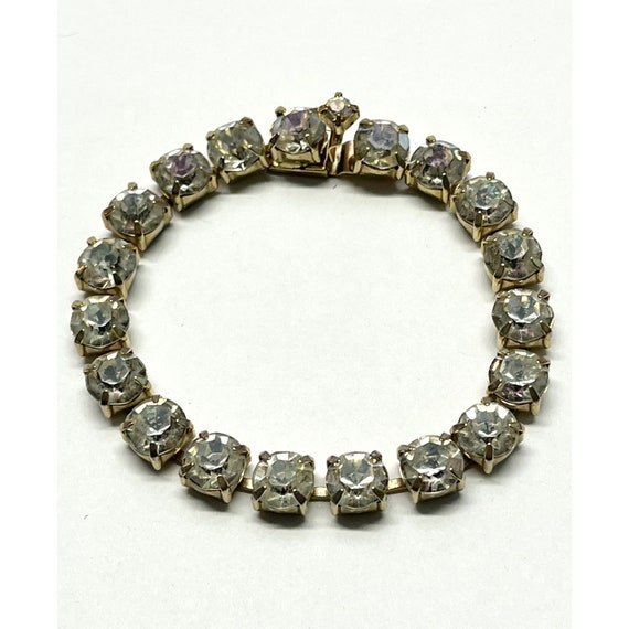 Vintage Gold Rhinestone Bracelet - image 1