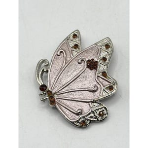 Lila Strass Brosche Schmetterling Anstecknadel