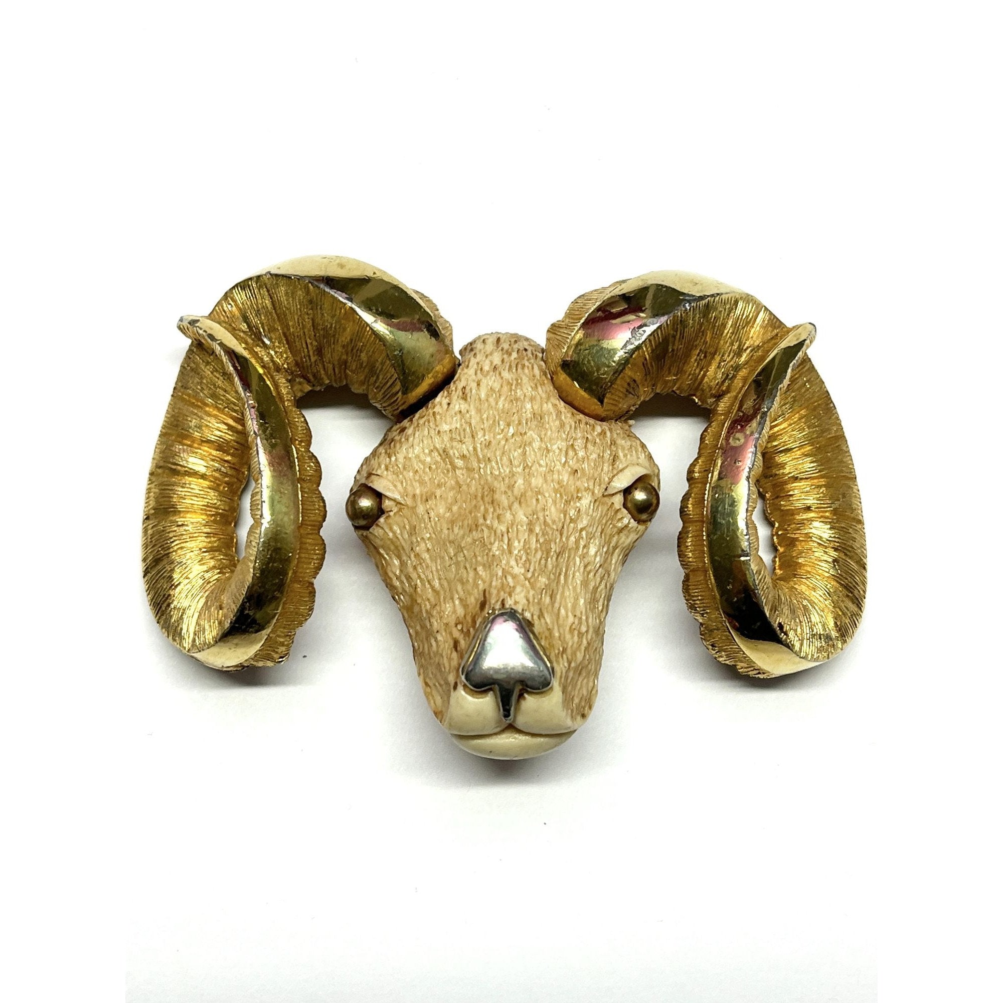 Gold ram deals head pendant
