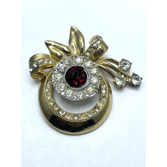 Vintage Coro Rhinestone Pin Brooch - image 2