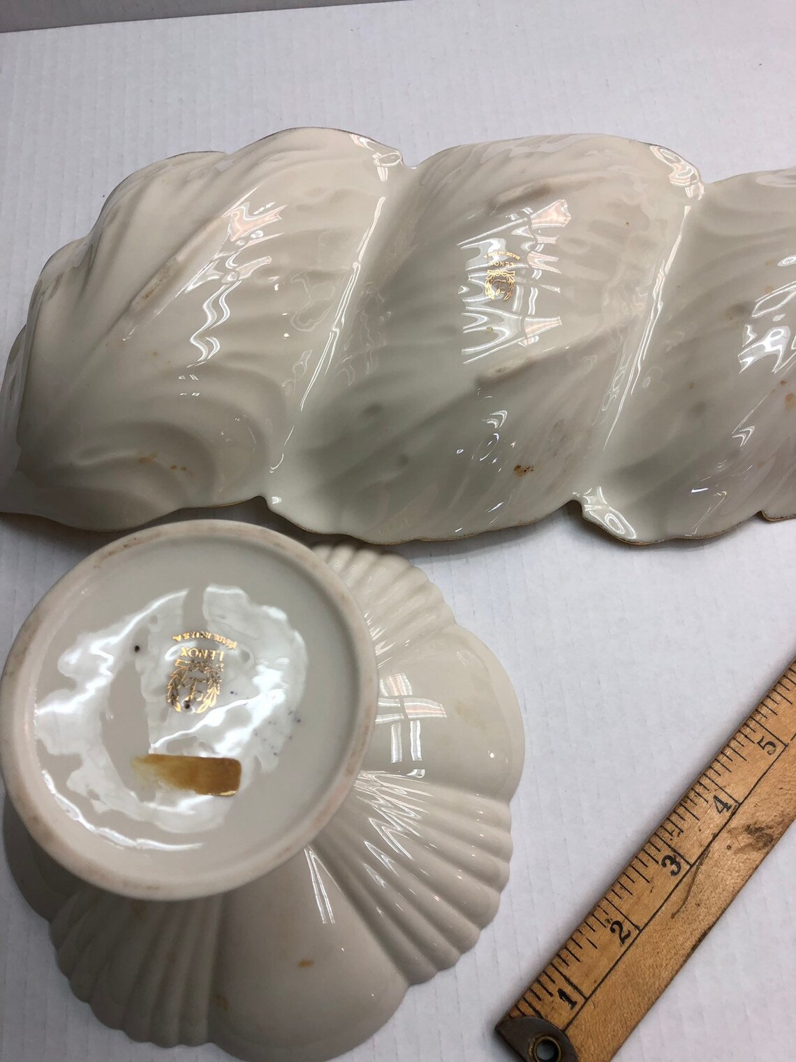 Lenox Vintage White Serving Dish Tray & Footed Platter Set Etsy