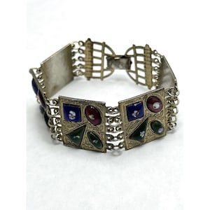 Vintage Enamel Panel Bracelet