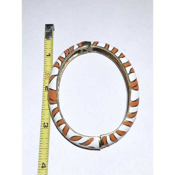 KJL Kenneth Jay Lane Enamel Striped Cuff Hinged B… - image 4