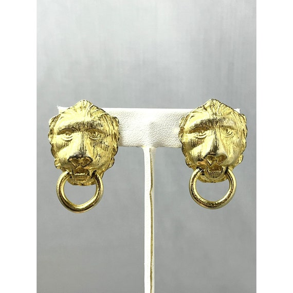 Vintage Lion Door Knocker Earrings - image 5