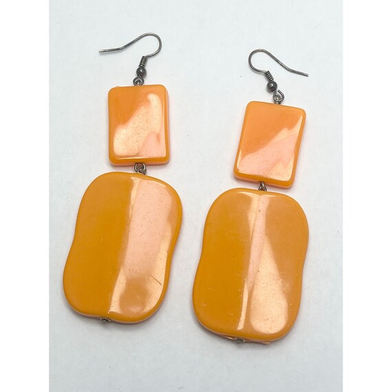 Vintage Orange Plastic Earrings - image 4