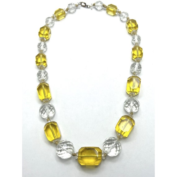 Art Deco Yellow Crystal Estate Collar Necklace - image 2