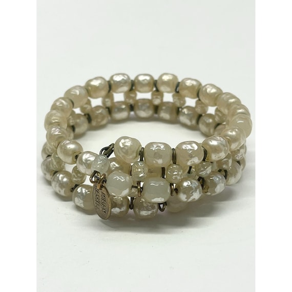 Vintage Miriam Haskell Pearl Wrap Bracelet - image 4