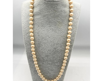 Vintage faux pearl sterling silver clasp necklace