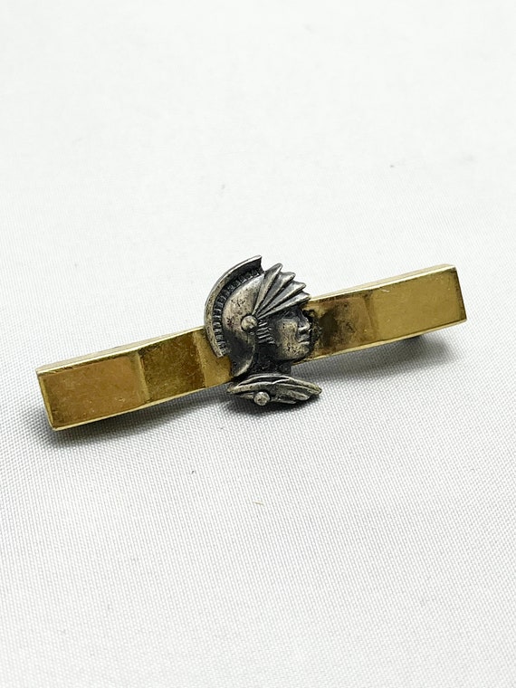 Vintage Knight Solider Gold Bar Pin