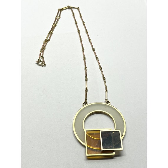 Vintage MCM Mod Lucite Pendant Necklace - image 4