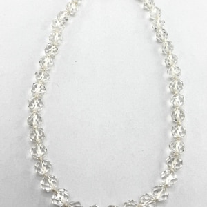 Sterling silver art deco estate rock crystal necklace
