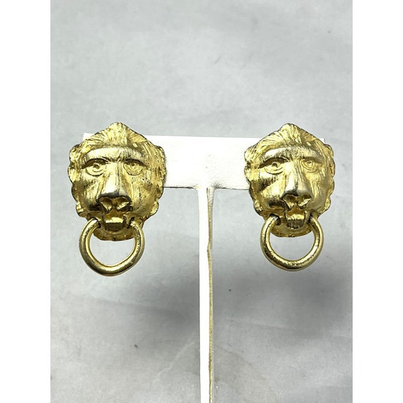 Lion head door knocker earrings deals