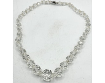 Vintage estate graduating crystal beaded necklace