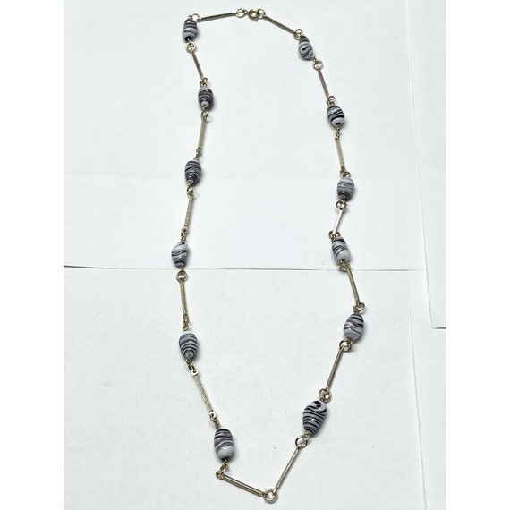 Vintage glass beaded chain necklace - image 5