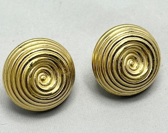 Vintage Napier Gold Tone Textured Clip On Earrings