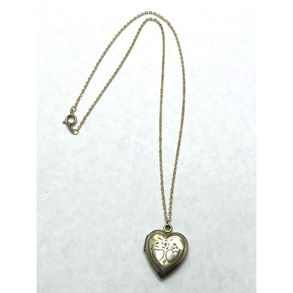 Vintage Gold Filled Heart Locket Necklace - image 4