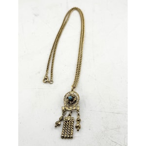 collier chaîne vintage à pampilles en or