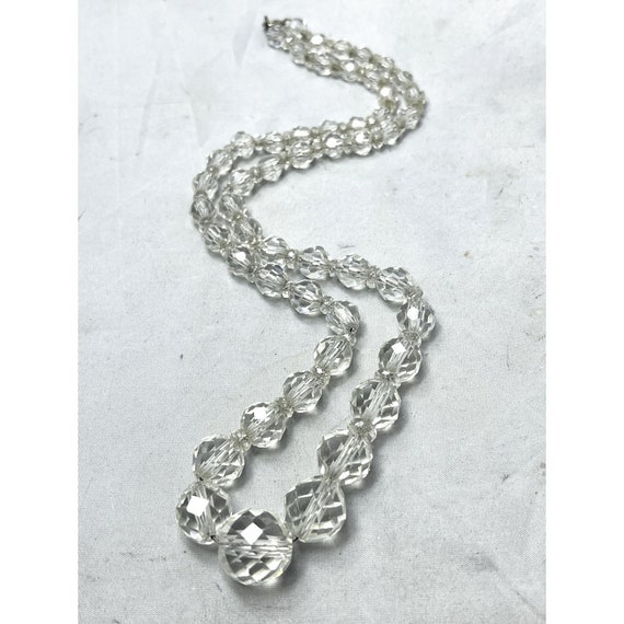 Vintage Faceted Crystal Chain Necklace