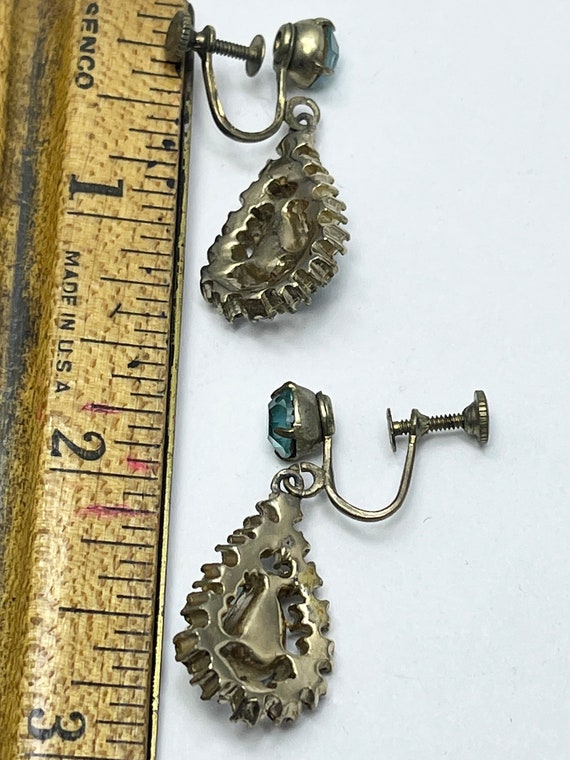 Vintage Rhinestone Drop Earrings - image 4