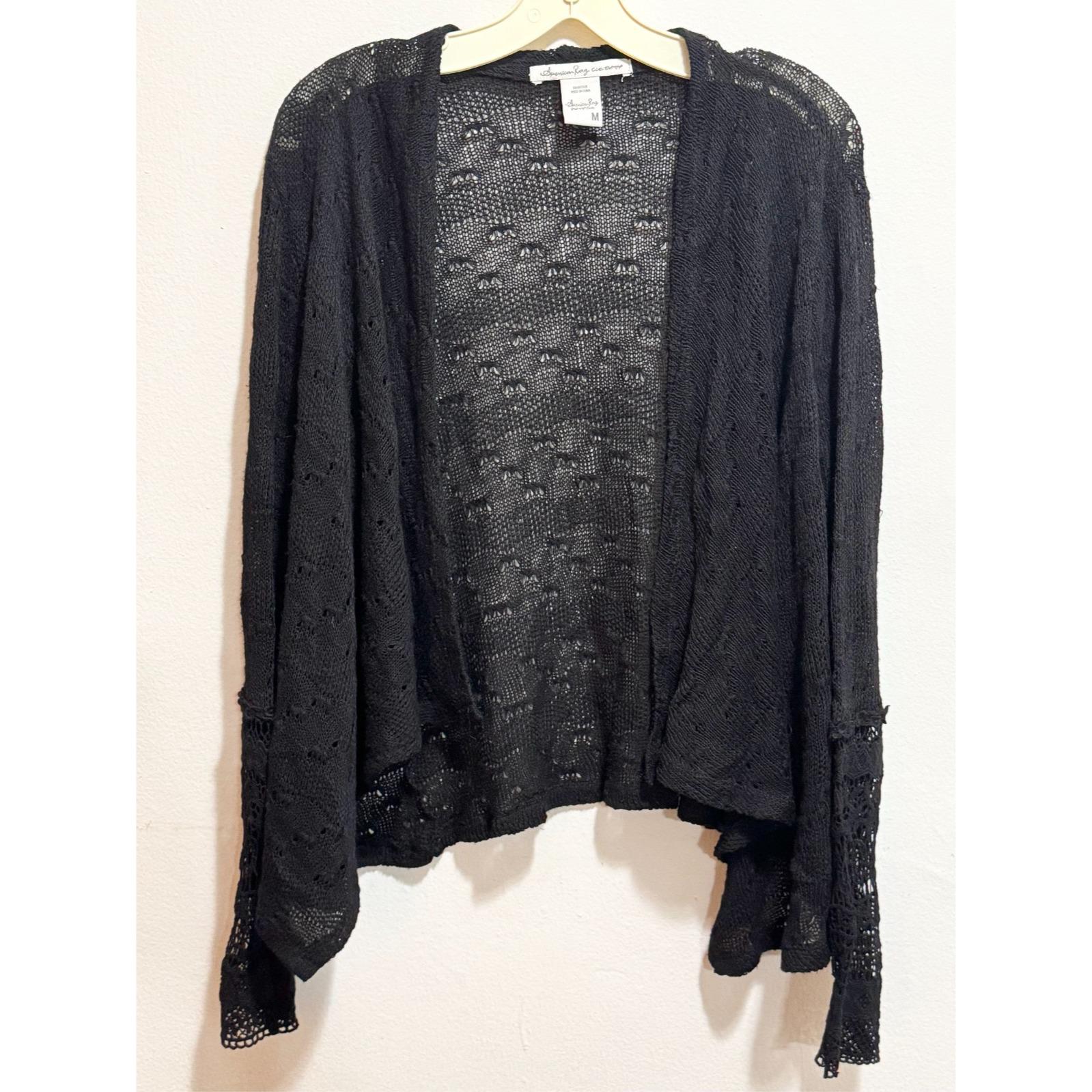 American Rag Crochet Lace Open Face Cardigan Knit Sweater Size M