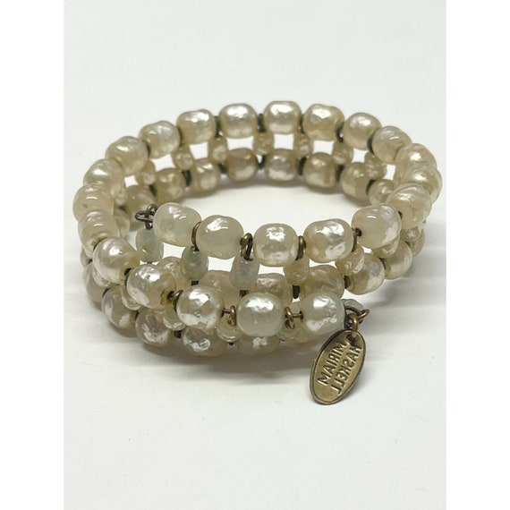 Vintage Miriam Haskell Pearl Wrap Bracelet - image 2