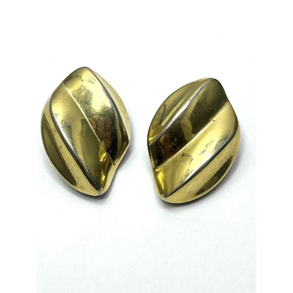 Vintage Gold Clip On Earrings - image 1