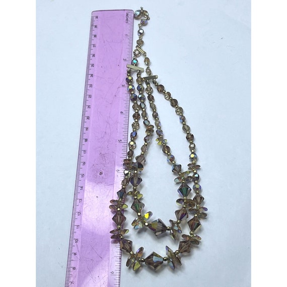 Vintage Faceted Crystal Glass Beaded Necklace - image 5