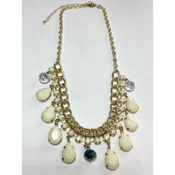 Vintage Rhinestone Chain Charm Necklace