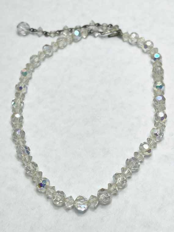 Vintage Faceted Aurora Borealis Crystal Necklace
