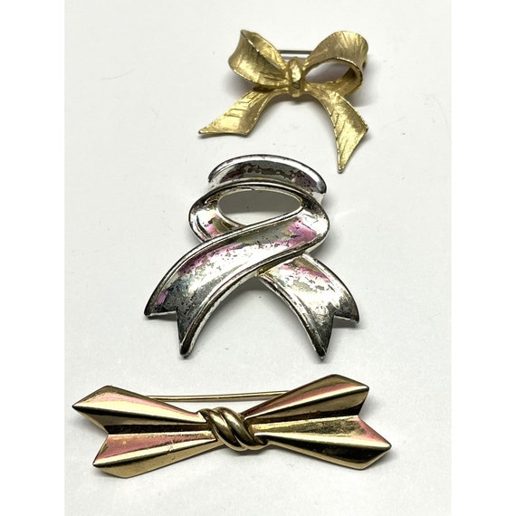 Vintage Bow Jewelry Brooch Pin Lot - image 2