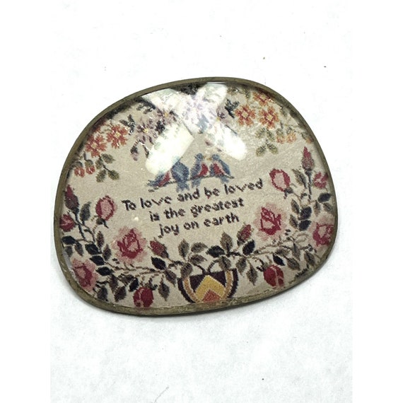 Vintage Tapestry Plastic Brooch Pin - image 2